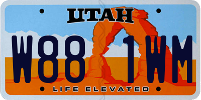 UT license plate W881WM
