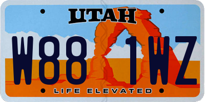 UT license plate W881WZ
