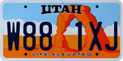 UT license plate W881XJ