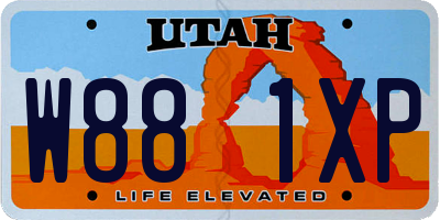 UT license plate W881XP