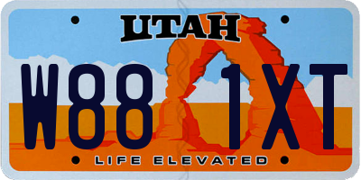 UT license plate W881XT