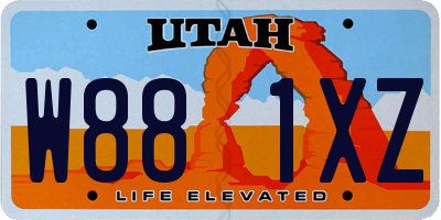 UT license plate W881XZ