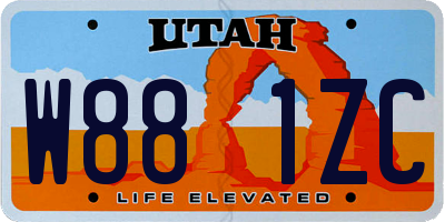UT license plate W881ZC