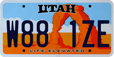 UT license plate W881ZE