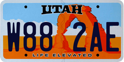 UT license plate W882AE