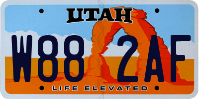UT license plate W882AF