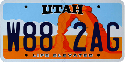 UT license plate W882AG