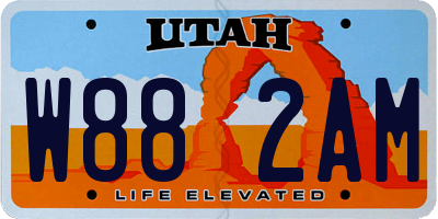 UT license plate W882AM