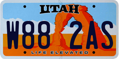 UT license plate W882AS