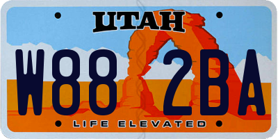 UT license plate W882BA