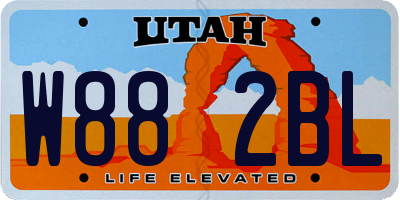 UT license plate W882BL