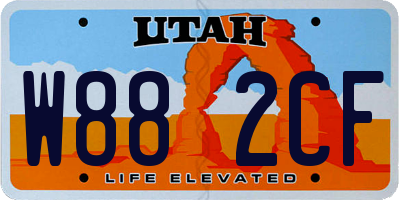 UT license plate W882CF