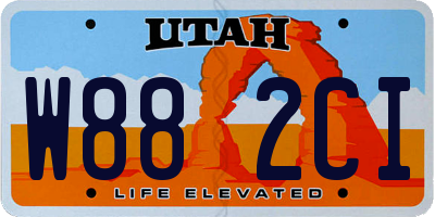 UT license plate W882CI