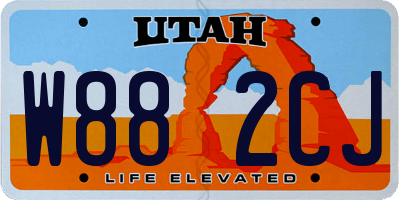 UT license plate W882CJ