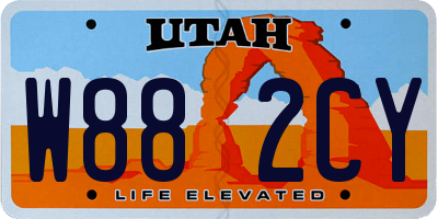 UT license plate W882CY