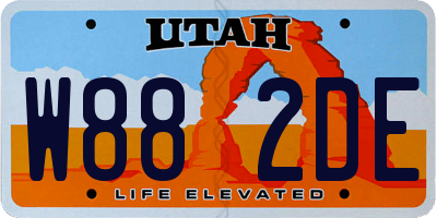 UT license plate W882DE