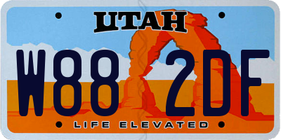 UT license plate W882DF