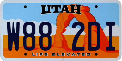 UT license plate W882DI