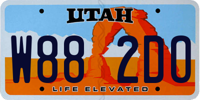 UT license plate W882DO