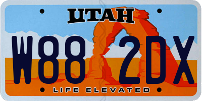 UT license plate W882DX