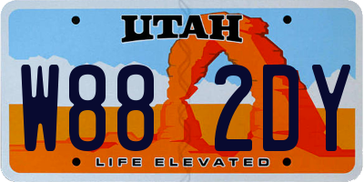 UT license plate W882DY