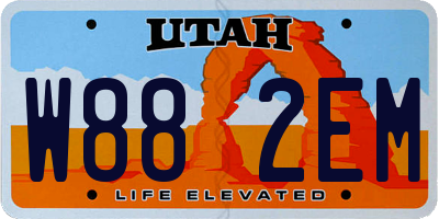 UT license plate W882EM