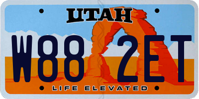UT license plate W882ET