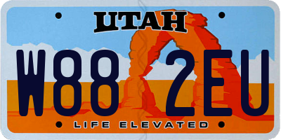 UT license plate W882EU