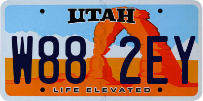UT license plate W882EY