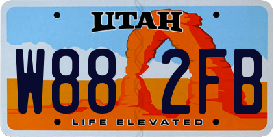 UT license plate W882FB