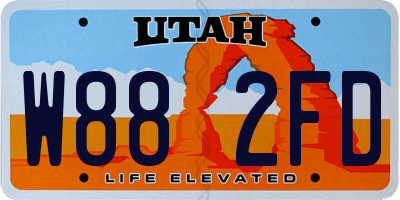 UT license plate W882FD