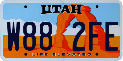 UT license plate W882FE