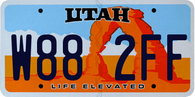UT license plate W882FF