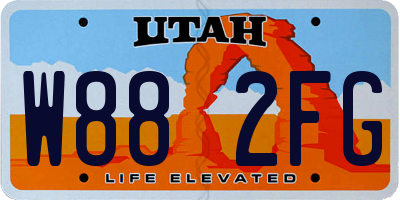 UT license plate W882FG