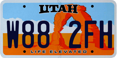UT license plate W882FH