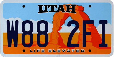 UT license plate W882FI