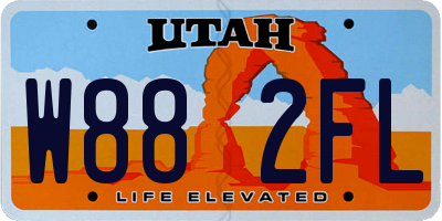 UT license plate W882FL