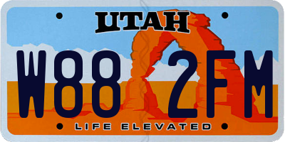 UT license plate W882FM