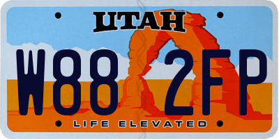 UT license plate W882FP