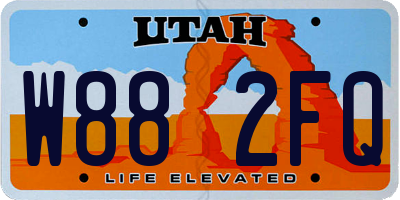 UT license plate W882FQ