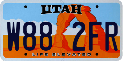 UT license plate W882FR
