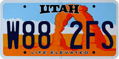 UT license plate W882FS