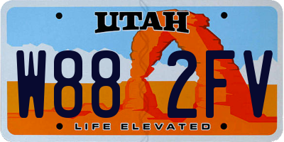 UT license plate W882FV