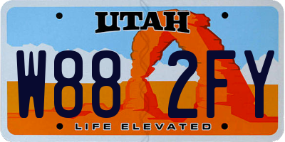 UT license plate W882FY