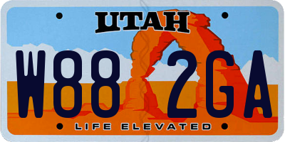 UT license plate W882GA