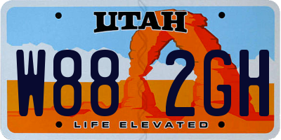 UT license plate W882GH