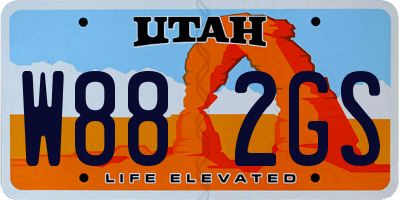 UT license plate W882GS