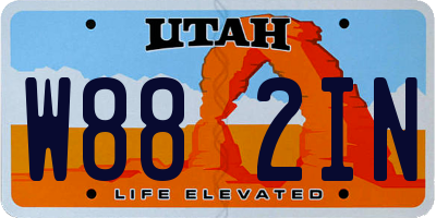 UT license plate W882IN