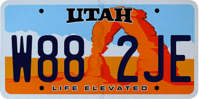 UT license plate W882JE