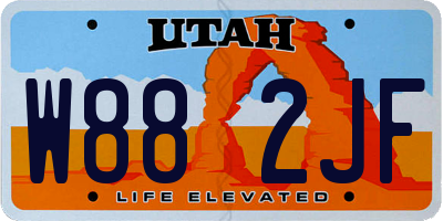 UT license plate W882JF